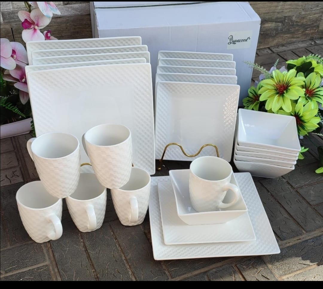 1006566376 24 pcs Square dinner set - Image 1